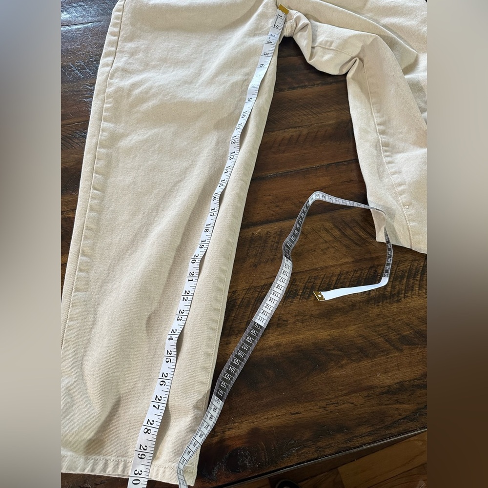 Vintage NY Line High Rise Straight Leg Jeans Beige 100% Cotton Size 14 - Picture 6 of 6